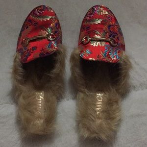 Fur lined mules
